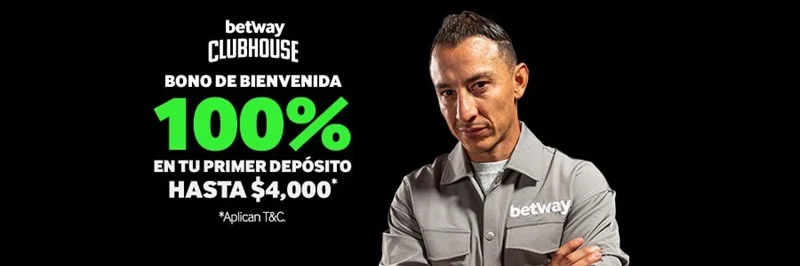 Bono de bienvenida Betway Clubhouse: 100% en el primer depósito hasta $4,000