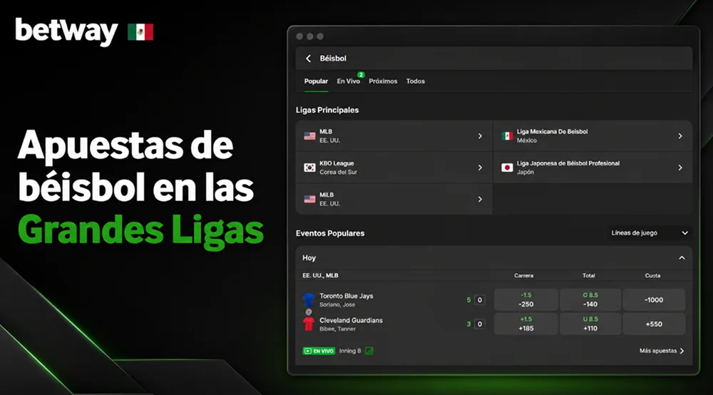 Mercados de béisbol y Grandes Ligas en Betway