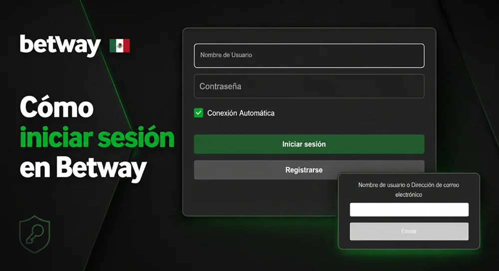Formulario para acceder a una cuenta de Betway